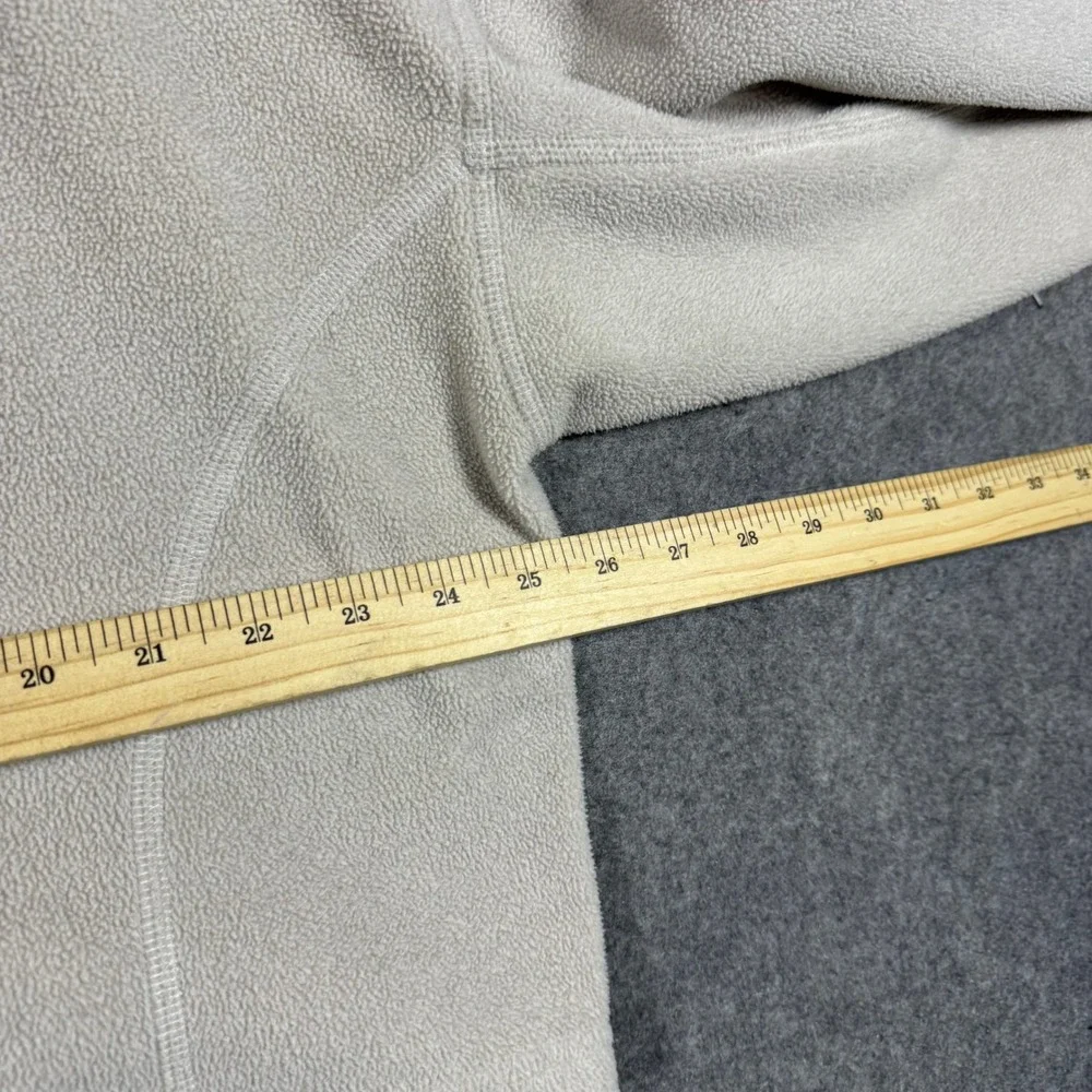 Alo Yoga Fleece Pullover Womens L Bone Quarter Zip Cropped Drawstring Sweatshirt